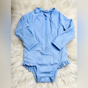 Old Navy Toddler girls blue swimsuit. Size 6-12 months.